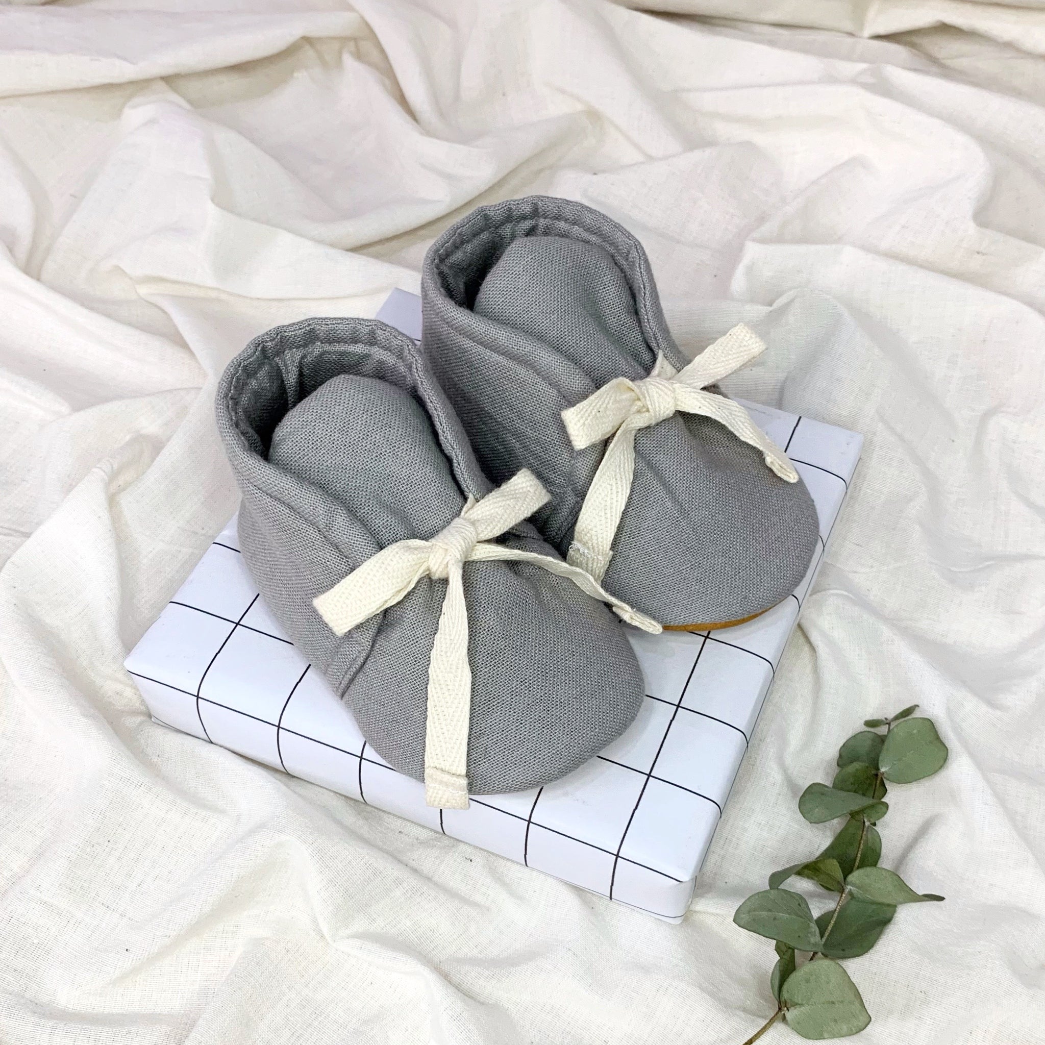 Organic Cotton Mini Shoes - Grey