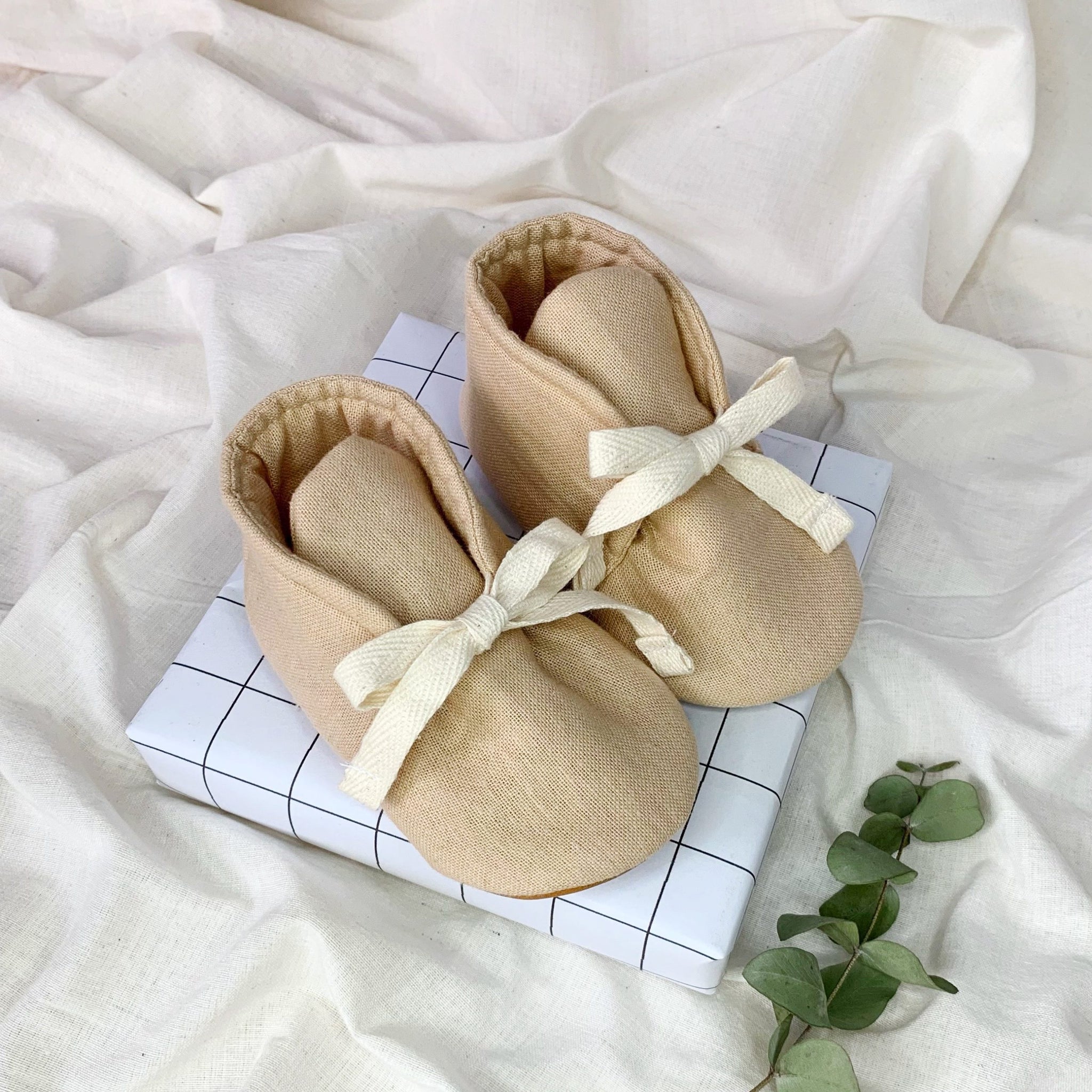 Organic Cotton Mini Shoes - Beige