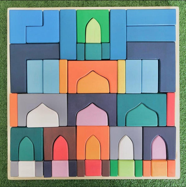 Wooden Building Blocks in Aladdin Theme - Montessori Toys