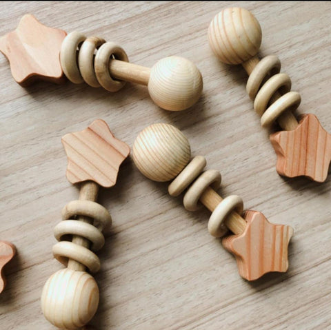 Wooden Baby Rattles and Little Maraca - 8 Designs