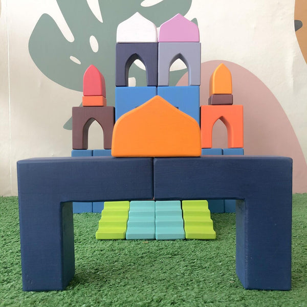 Wooden Building Blocks in Aladdin Theme - Montessori Toys