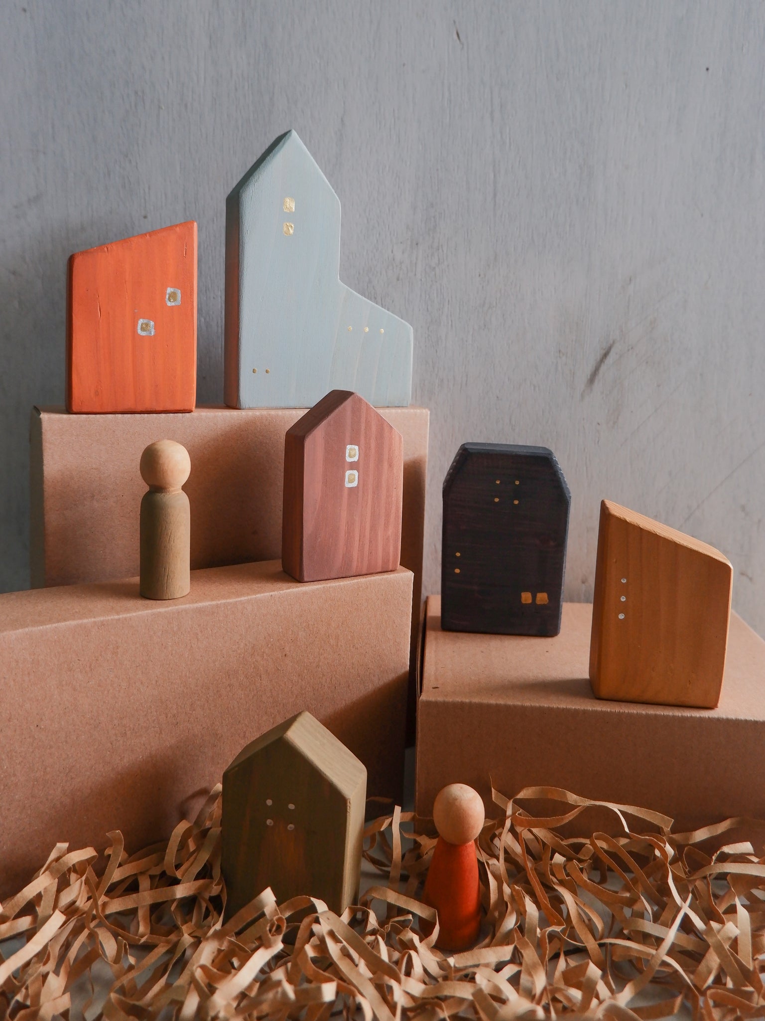 Little town wooden play set green house hobbies toys toys games
